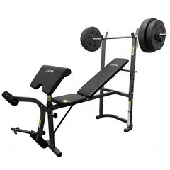 Скамья под штангу с опциями DFC GOZONE GZE-2201 со штангой и дисками в комплекте