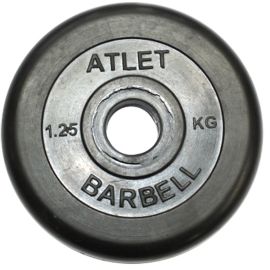 ДИСК ОБРЕЗИНЕННЫЙ BARBELL ATLET 1.25 КГ / ДИАМЕТР 26 ММ