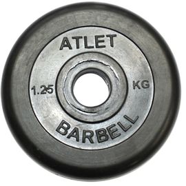 ДИСК ОБРЕЗИНЕННЫЙ BARBELL ATLET 1.25 КГ / ДИАМЕТР 31 ММ