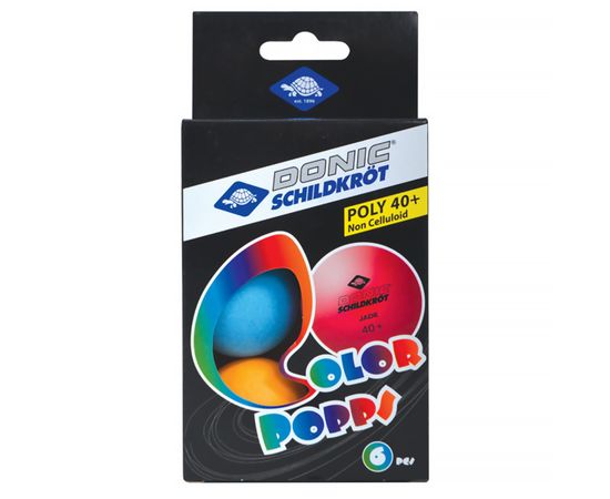 Мячики для н/тенниса DONIC COLOR POPPS 40+, 6 шт, (разноцветные)