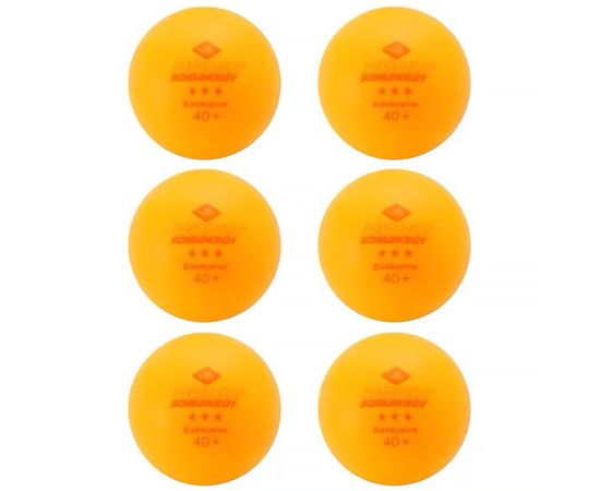 Мячики для н/тенниса DONIC EXCLUSIVE 3* 40+, 6 штук, оранжевый
