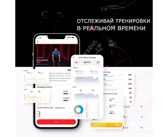 Велотренажер DFC Yesoul Smart M1 BLACK с пульсометром