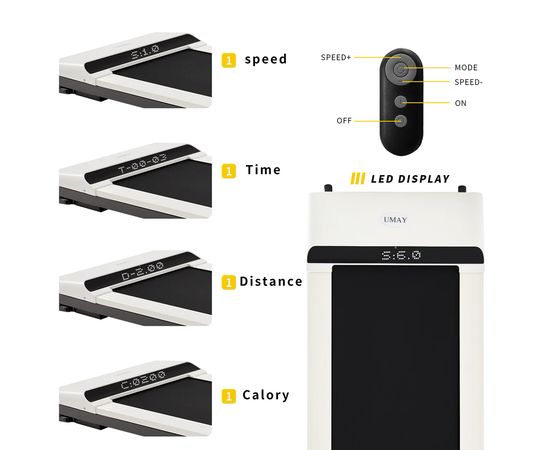 Компактная беговая дорожка DFC UMAY, белая