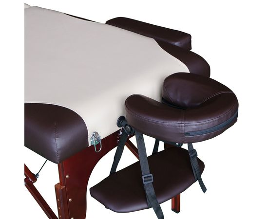 Массажный стол DFC NIRVANA, Relax Pro , дерев. корич. ножки, цвет бежевый с коричневым