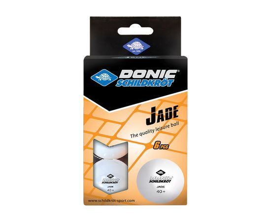 Мячики для н/тенниса DONIC JADE 40+, 6 штук, белый