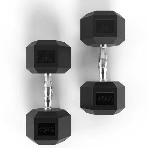 ГАНТЕЛИ DFC ГЕКСАГОНАЛЬНЫЕ, 2 ШТ. ПО 45 КГ