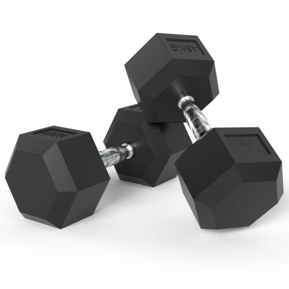 ГАНТЕЛИ DFC ГЕКСАГОНАЛЬНЫЕ, 2 ШТ. ПО 45 КГ