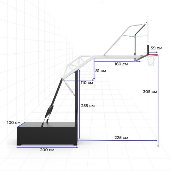 ПРОФЕССИОНАЛЬНАЯ БАСКЕТБОЛЬНАЯ СТОЙКА DFC STAND72GP ROLITE