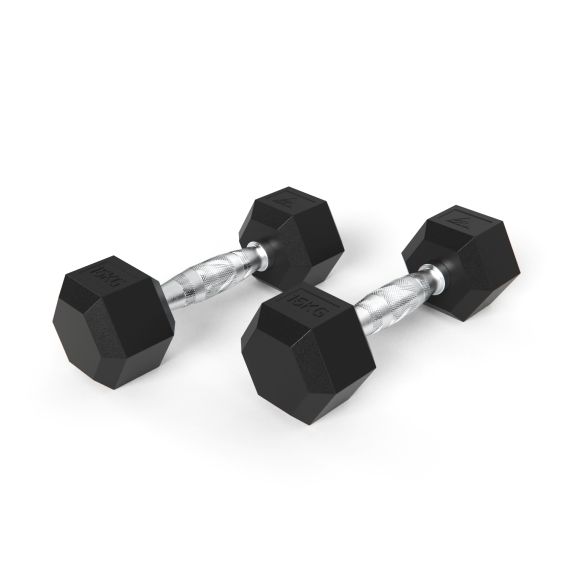 ГАНТЕЛИ DFC ГЕКСАГОНАЛЬНЫЕ, 2 ШТ. ПО 15 КГ