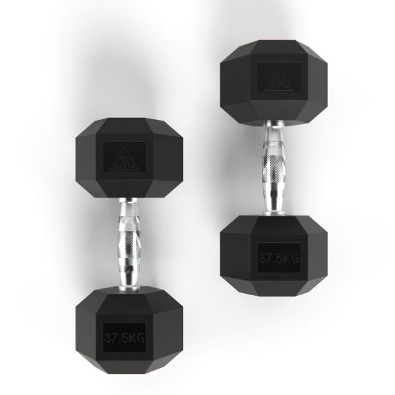 ГАНТЕЛИ DFC ГЕКСАГОНАЛЬНЫЕ, 2 ШТ. ПО 37.5 КГ