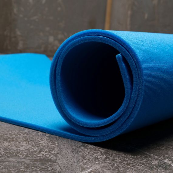 КОВРИК ГИМНАСТИЧЕСКИЙ РУЛОННЫЙ ОДНОТОННЫЙ 180*60*1 СМ СИНИЙ