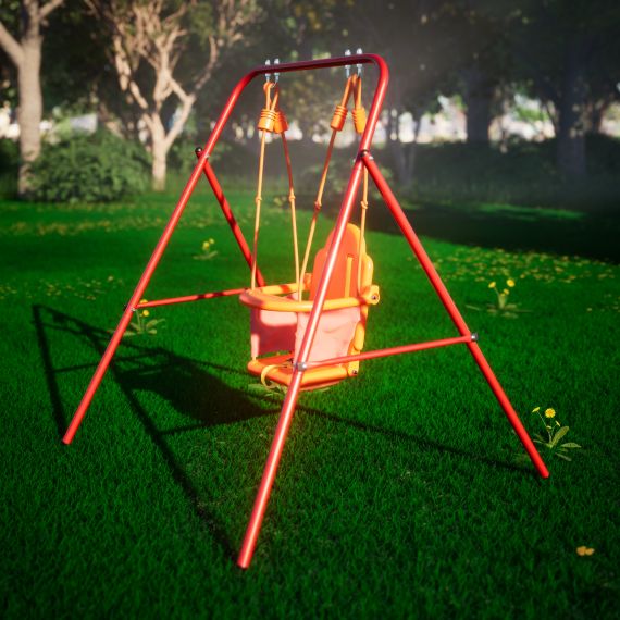 КАЧЕЛИ ДЛЯ МАЛЫШЕЙ DFC KIDS С РЕМНЯМИ БЕЗОПАСНОСТИ СКЛАДНЫЕ