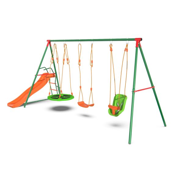 ДЕТСКИЙ КОМПЛЕКС DFC MULTIPLAY КАЧЕЛИ: ВЕРЁВОЧНЫЕ, ДЛЯ МАЛЫШЕЙ, ГНЕЗДО; ГОРКА
