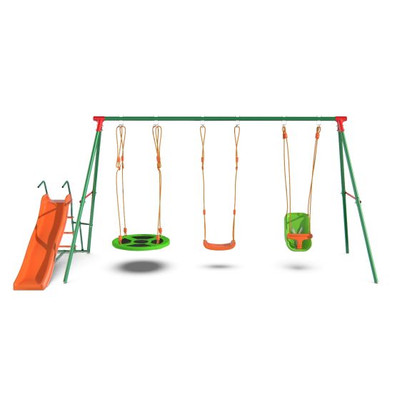 ДЕТСКИЙ КОМПЛЕКС DFC MULTIPLAY КАЧЕЛИ: ВЕРЁВОЧНЫЕ, ДЛЯ МАЛЫШЕЙ, ГНЕЗДО; ГОРКА