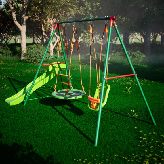 ДЕТСКИЙ КОМПЛЕКС DFC MULTIPLAY КАЧЕЛИ: ГНЕЗДО, ДЛЯ МАЛЫШЕЙ; ГОРКА