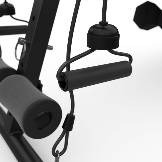 СКАМЬЯ ДЛЯ ПРЕССА DFC С ГАНТЕЛЯМИ И ЭСПАНДЕРАМИ  D102RY