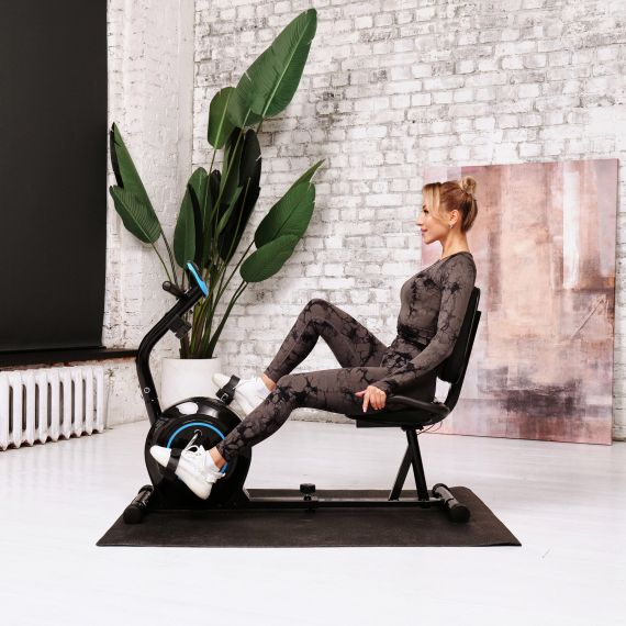 ВЕЛОТРЕНАЖЕР DFC B504R МАГНИТНЫЙ (ЧЕРНЫЙ КОРПУС, ГОЛУБАЯ ПОЛОСА)