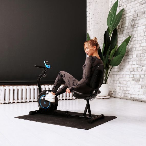 ВЕЛОТРЕНАЖЕР DFC B504R МАГНИТНЫЙ (ЧЕРНЫЙ КОРПУС, ГОЛУБАЯ ПОЛОСА)