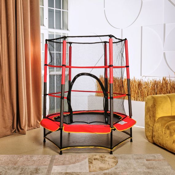БАТУТ ДЕТСКИЙ DFC TRAMPOLINE-RED 55" С СЕТКОЙ