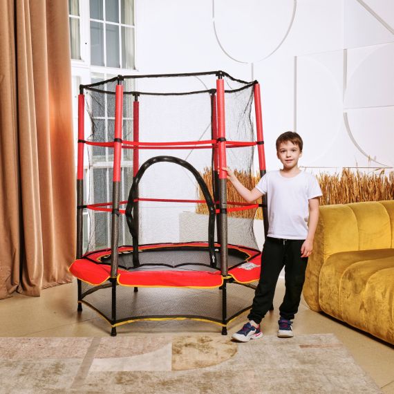 БАТУТ ДЕТСКИЙ DFC TRAMPOLINE-RED 55" С СЕТКОЙ