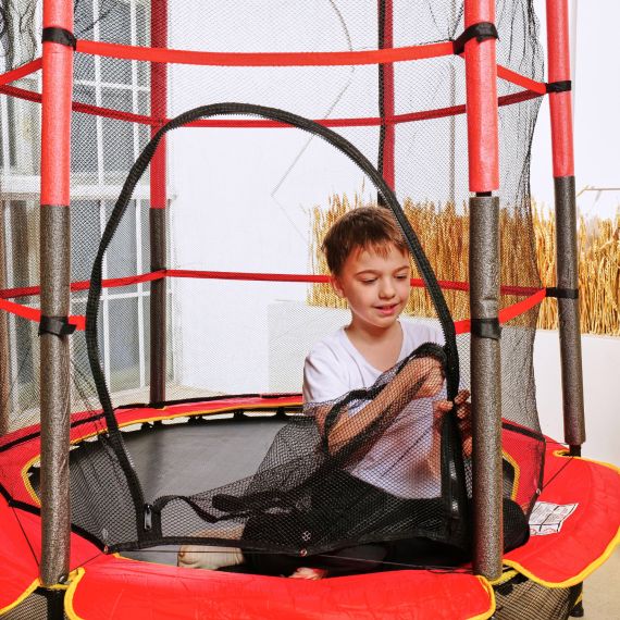 БАТУТ ДЕТСКИЙ DFC TRAMPOLINE-RED 55" С СЕТКОЙ