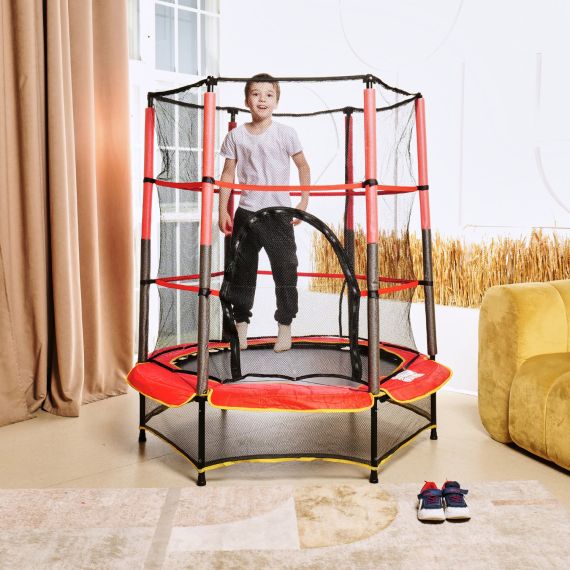 БАТУТ ДЕТСКИЙ DFC TRAMPOLINE-RED 55" С СЕТКОЙ
