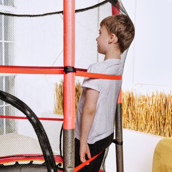 БАТУТ ДЕТСКИЙ DFC TRAMPOLINE-RED 55" С СЕТКОЙ