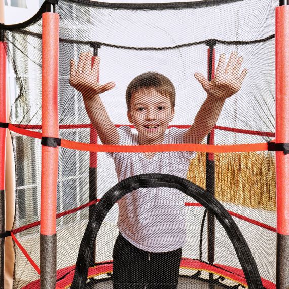 БАТУТ ДЕТСКИЙ DFC TRAMPOLINE-RED 55" С СЕТКОЙ