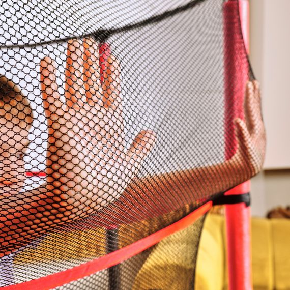 БАТУТ ДЕТСКИЙ DFC TRAMPOLINE-RED 55" С СЕТКОЙ