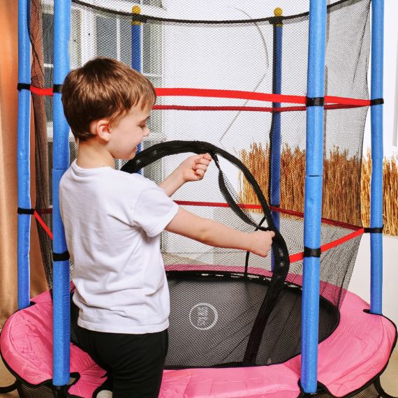 БАТУТ ДЕТСКИЙ DFC SMRKIDS 55" С СЕТКОЙ, PINK