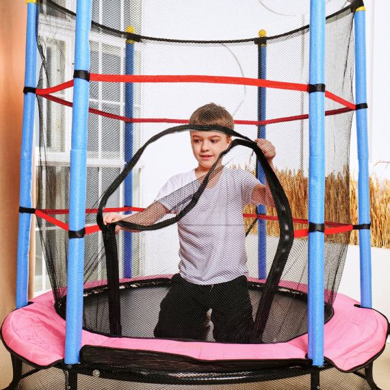 БАТУТ ДЕТСКИЙ DFC SMRKIDS 55" С СЕТКОЙ, PINK