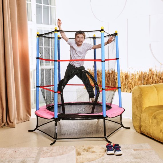 БАТУТ ДЕТСКИЙ DFC SMRKIDS 55" С СЕТКОЙ, PINK