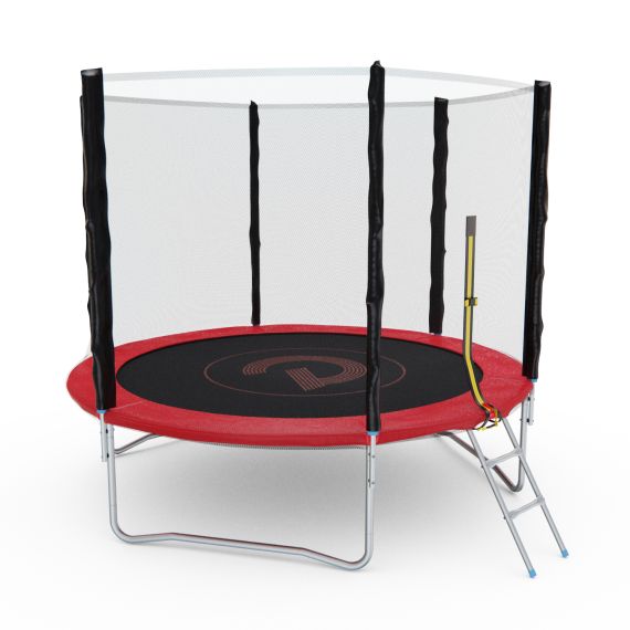 БАТУТ С СЕТКОЙ DFC PELPO 8FT С ЛЕСТНИЦЕЙ, RED