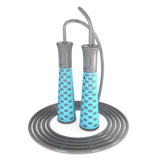 СПОРТИВНАЯ СКАКАЛКА DFC С ПОДШИПНИКАМИ / 300 СМ / ГОЛУБАЯ