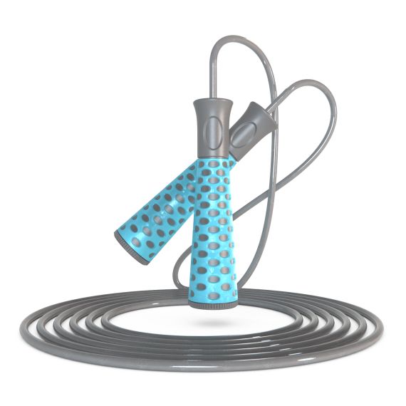 СПОРТИВНАЯ СКАКАЛКА DFC С ПОДШИПНИКАМИ / 300 СМ / ГОЛУБАЯ