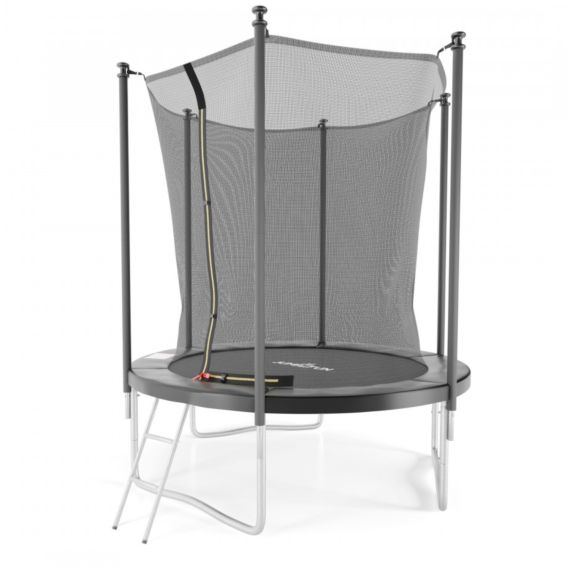 БАТУТ С ЗАЩИТНОЙ СЕТКОЙ DFC JUMP4FUN 6 FT ЧЕРНЫЙ С ЛЕСТНИЦЕЙ