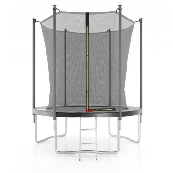 БАТУТ С ЗАЩИТНОЙ СЕТКОЙ DFC JUMP4FUN 6 FT ЧЕРНЫЙ С ЛЕСТНИЦЕЙ