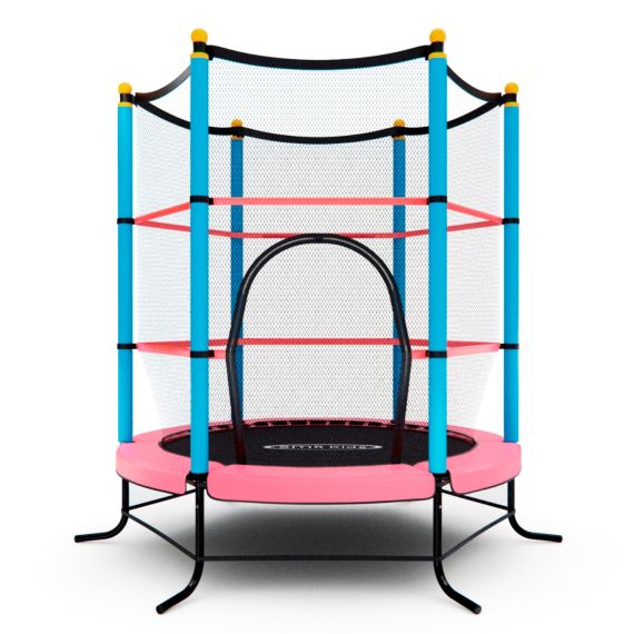 БАТУТ ДЕТСКИЙ DFC SMRKIDS 55" С СЕТКОЙ, PINK