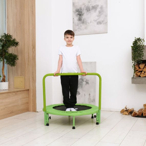 БАТУТ С ПОРУЧНЕМ DFC JUMPFIT 36'' ЗЕЛЕНЫЙ