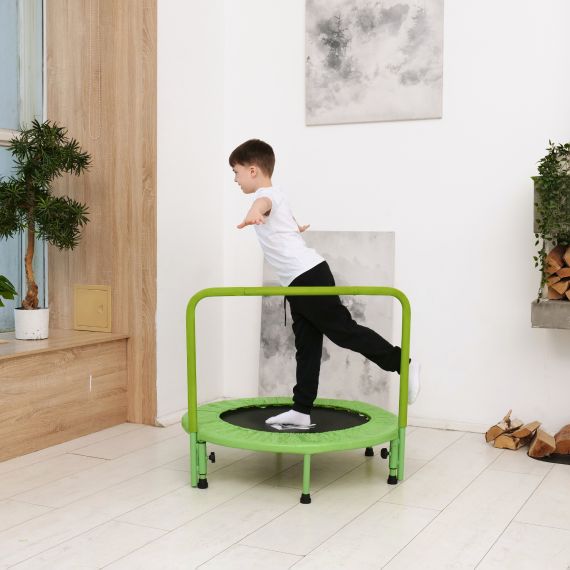 БАТУТ С ПОРУЧНЕМ DFC JUMPFIT 36'' ЗЕЛЕНЫЙ