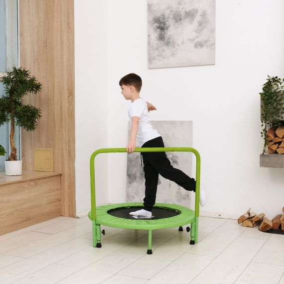 БАТУТ С ПОРУЧНЕМ DFC JUMPFIT 36'' ЗЕЛЕНЫЙ