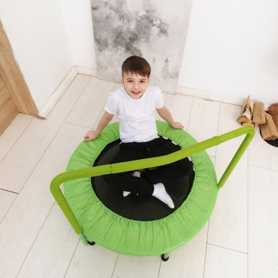 БАТУТ С ПОРУЧНЕМ DFC JUMPFIT 36'' ЗЕЛЕНЫЙ