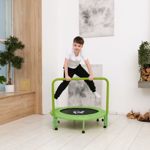 БАТУТ С ПОРУЧНЕМ DFC JUMPFIT 36'' ЗЕЛЕНЫЙ