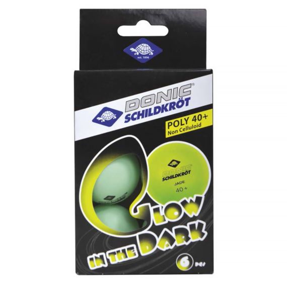 МЯЧИКИ ДЛЯ Н/ТЕННИСА DONIC GLOW IN THE DARK 40+, 6 ШТ, (ЗЕЛЕНЫЕ)