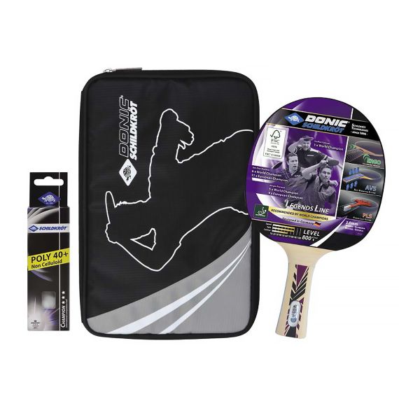 НАБОР DONIC LEGENDS 800  (1 РАКЕТКА, 3 МЯЧА CHAMPION 3* 40+, ЧЕХОЛ)