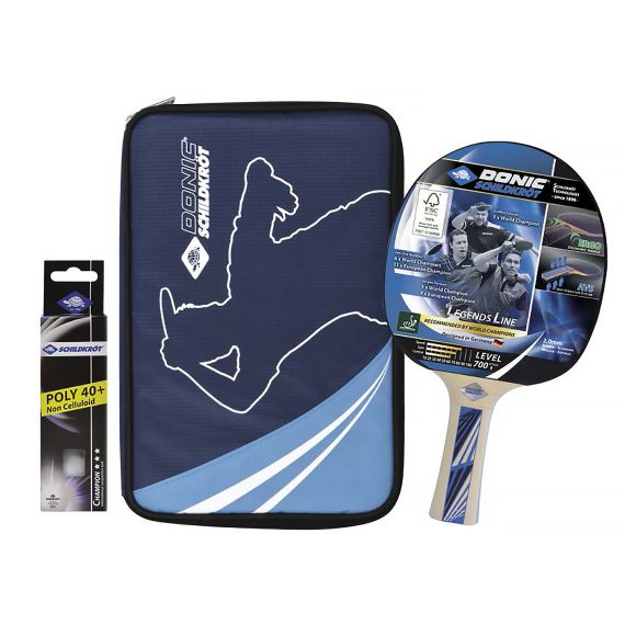 НАБОР DONIC LEGENDS 700  (1 РАКЕТКА, 3 МЯЧА CHAMPION 3* 40+, ЧЕХОЛ)