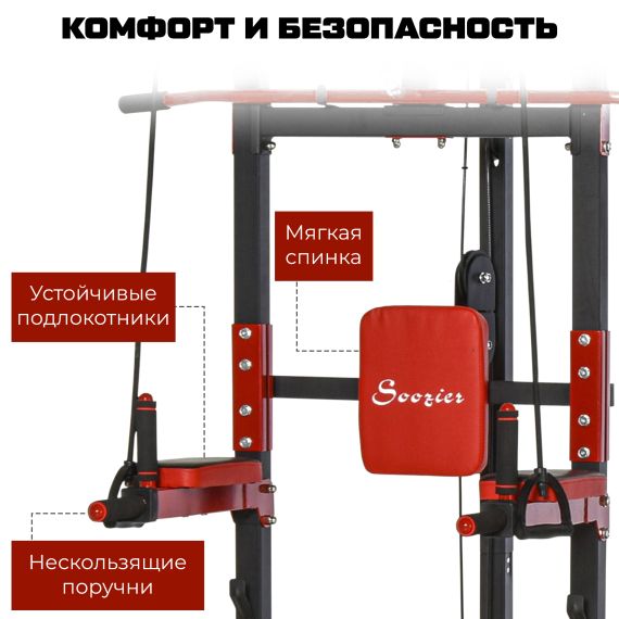 ТУРНИК-БРУСЬЯ, ТЯГА СВЕРХУ  DFC HOMEGYM HOMCOM