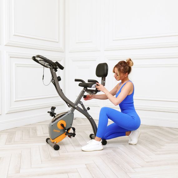 ВЕЛОТРЕНАЖЕР X-BIKE DFC MBB С ЭСПАНДЕРАМИ, СЕРО-ЖЕЛТЫЙ