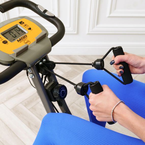 ВЕЛОТРЕНАЖЕР X-BIKE DFC MBB С ЭСПАНДЕРАМИ, СЕРО-ЖЕЛТЫЙ