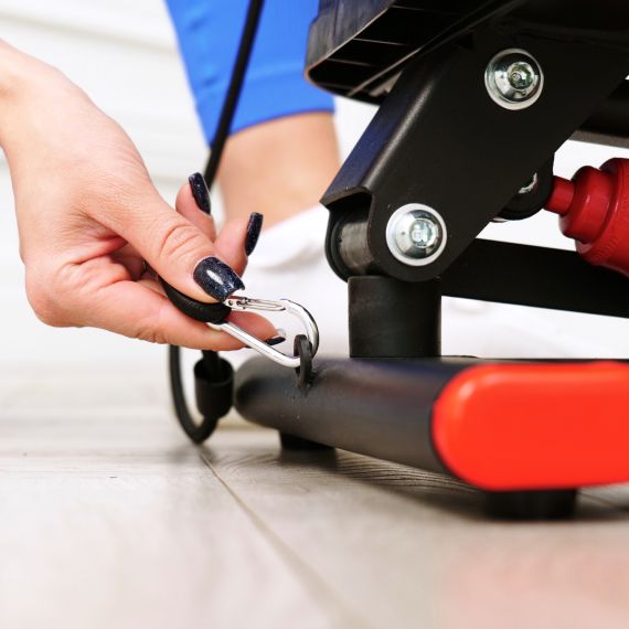 БАЛАНСИРОВОЧНЫЙ СТЕППЕР DFC XTIVEPRO С ЭСПАНДЕРАМИ, ЧЕРНО-КРАСНЫЙ